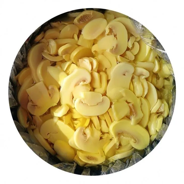 Top quality sliced white mushroom in SO2 in drums